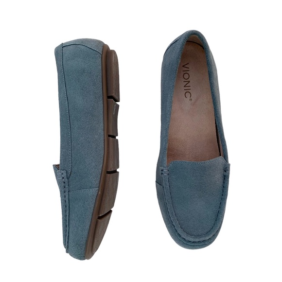 Vionic Debbie Light Blue Suede Loafer Slip On Shoes 9 - Picture 6 of 8